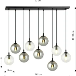 Cheap Lampa wisząca na listwie z 9 kloszami 714/9M2 | Kaja Oświetlenie Żyrandole Nowoczesne