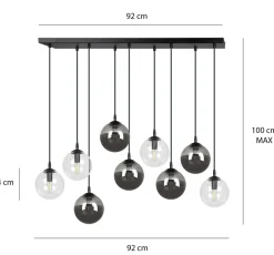 Cheap Lampa wisząca na listwie z 9 kloszami 714/9M2 | Kaja Oświetlenie Żyrandole Nowoczesne