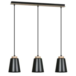 Cheap Lampa wisząca na listwie z drewnianymi detalami 442/3 | Kaja Żyrandole Nowoczesne