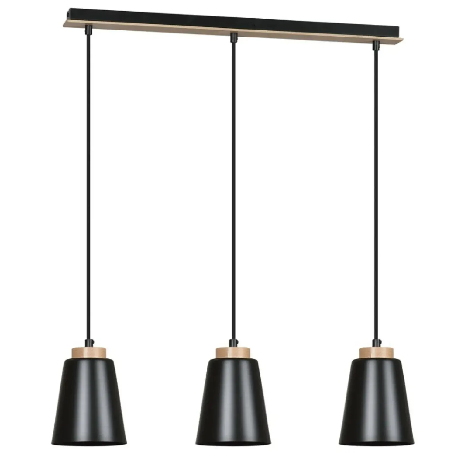 Cheap Lampa wisząca na listwie z drewnianymi detalami 442/3 | Kaja Żyrandole Nowoczesne