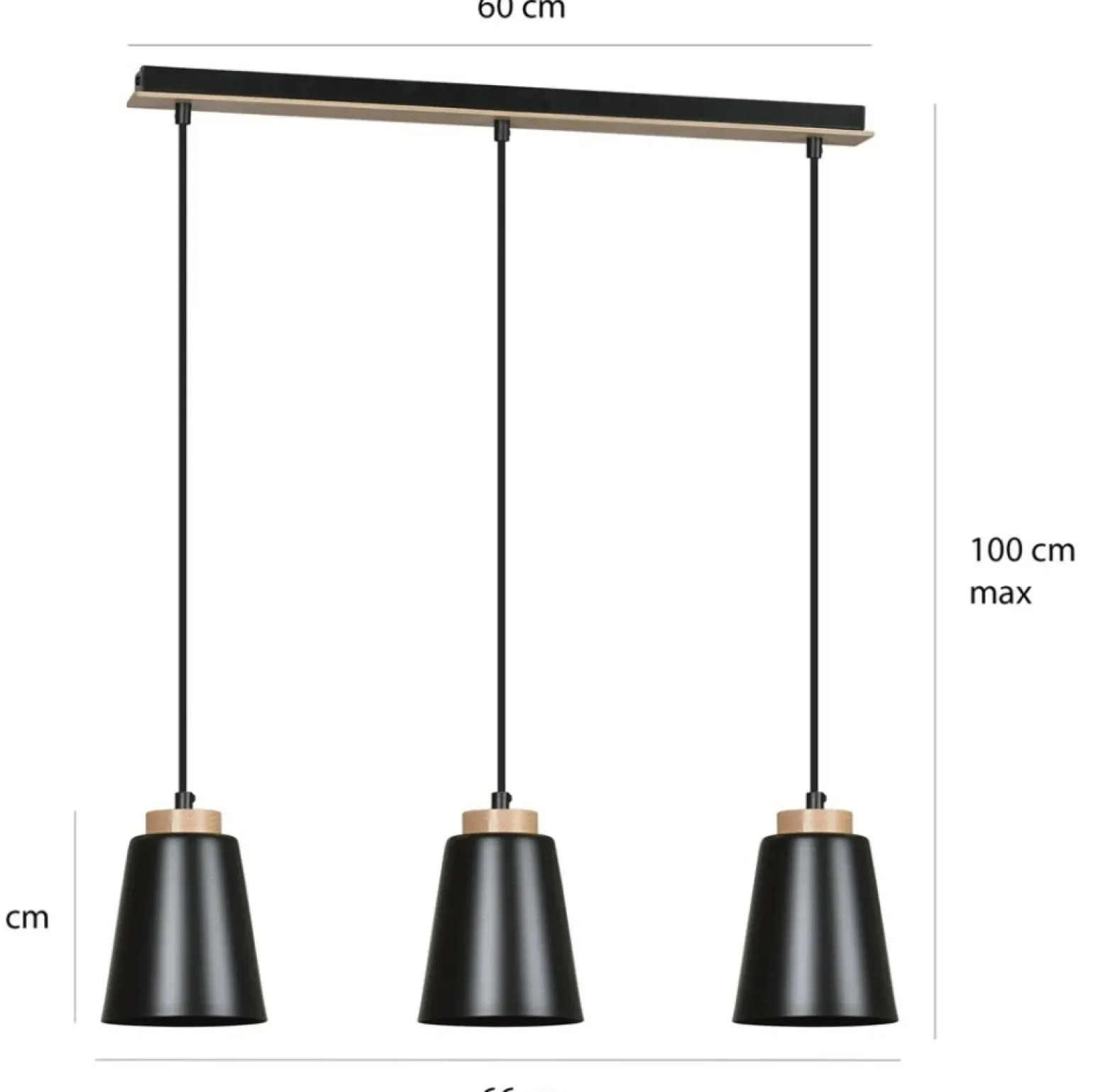 Cheap Lampa wisząca na listwie z drewnianymi detalami 442/3 | Kaja Żyrandole Nowoczesne