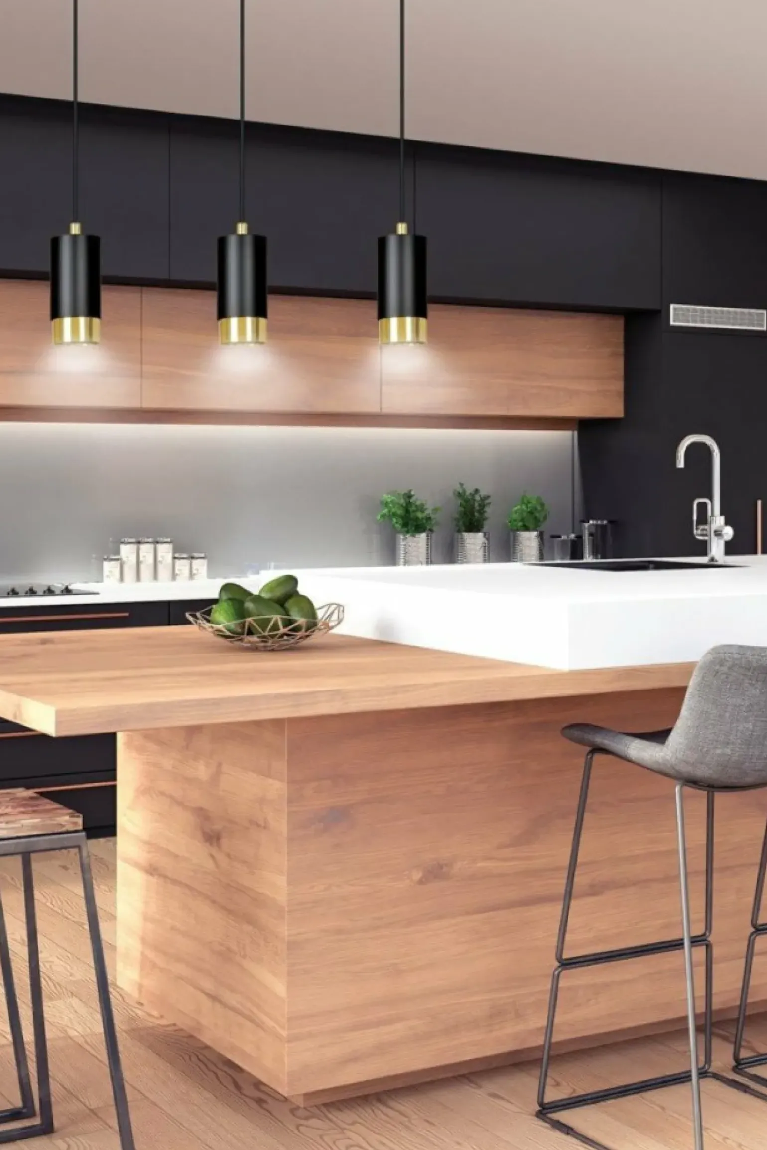 Best Lampa wisząca na listwie z delikatnymi spotami 817/3 | Kaja Żyrandole Nowoczesne