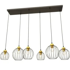 Best Sale Lampa wisząca na podłużnej podstawie, 6xE27 1368/6 z serii NANDO Żyrandole Nowoczesne