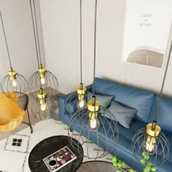 Best Sale Lampa wisząca na podłużnej podstawie, 6xE27 1368/6 z serii NANDO Żyrandole Nowoczesne