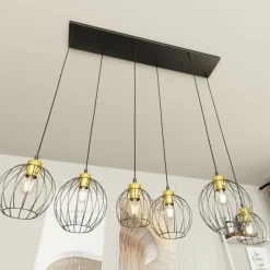 Best Sale Lampa wisząca na podłużnej podstawie, 6xE27 1368/6 z serii NANDO Żyrandole Nowoczesne