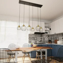 Best Sale Lampa wisząca na podłużnej podstawie, 6xE27 1368/6 z serii NANDO Żyrandole Nowoczesne