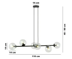 New Lampa wisząca na sześć żarówek z małym gwintem 874/6 | Kaja Żyrandole Nowoczesne