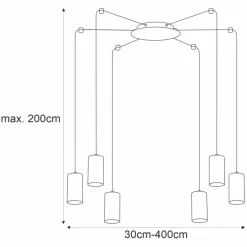 Best Sale Lampa wisząca na sześć żarówek - pająk - K-4898 PUERTO | Kaja Żyrandole Nowoczesne