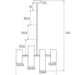 Best Lampa wisząca nad stół, czarne tuby GU10 MX P0501 LAXER | Kaja Żyrandole Nowoczesne