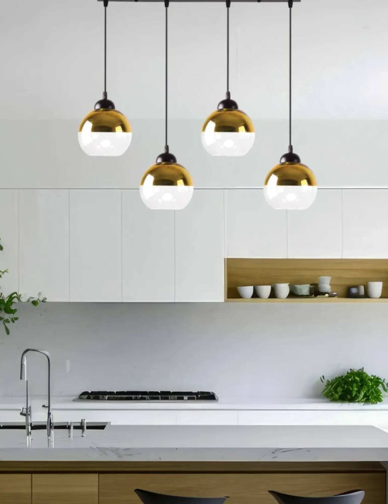 Cheap Lampa wisząca nad stół, z czterema kloszami 34-21274 z serii CONTESSA | Kaja Ośw Żyrandole Nowoczesne