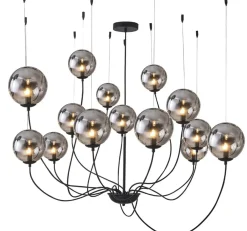 Store Lampa wisząca pająk na antresolę, ciemne klosze AZ2908 CONFLUX | Kaja Żyrandole Nowoczesne