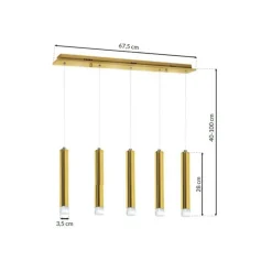 Cheap Lampa wisząca, pięć tub, oświetlenie ledowe ML5715 z serii GOLDIE | Kaja Oświetl Żyrandole Nowoczesne