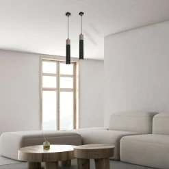 Flash Sale Lampa wisząca, pojedyncza, prostokątna tuba MLP7469 z serii SOLO SAWN | Kaja Ośw Żyrandole Nowoczesne