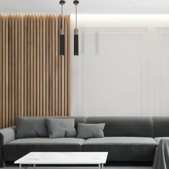 Flash Sale Lampa wisząca, pojedyncza, prostokątna tuba MLP7469 z serii SOLO SAWN | Kaja Ośw Żyrandole Nowoczesne