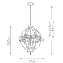 Fashion Lampa wisząca, postarzane złoto GN-LEMURIA-3P-A z serii LEMURIA Żyrandole Nowoczesne