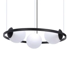 Cheap Lampa wisząca poziomy okrąg z białymi kloszami 5004 z serii ORBIT Żyrandole Nowoczesne