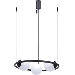 Cheap Lampa wisząca poziomy okrąg z białymi kloszami 5004 z serii ORBIT Żyrandole Nowoczesne