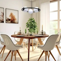 Cheap Lampa wisząca poziomy okrąg z białymi kloszami 5004 z serii ORBIT Żyrandole Nowoczesne