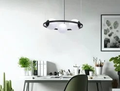 Cheap Lampa wisząca poziomy okrąg z białymi kloszami 5004 z serii ORBIT Żyrandole Nowoczesne
