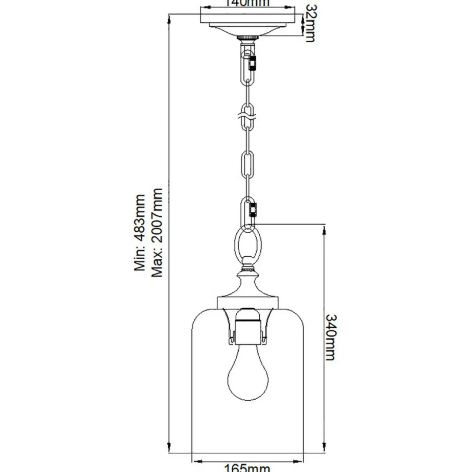 Sklep Kaja Lampa wisząca regulowana, mosiądz FE-HOUNSLOW-P-BB z serii HOUNSLOW