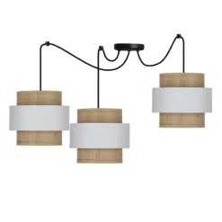 Cheap Lampa wisząca, trzy abażury w stylu boho 33-18229 z serii RATTAN Żyrandole Nowoczesne