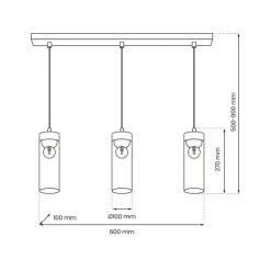 Best Sale Lampa wisząca, trzy klosze w kształcie walców MLP8665 z serii ELICA | Kaja Oświe Żyrandole Nowoczesne