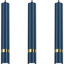 Cheap Lampa wisząca, trzy, niebieskie podłużne tuby MLP7726 z serii JOKER | Kaja Oświe Żyrandole Nowoczesne