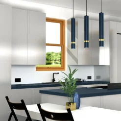 Cheap Lampa wisząca, trzy, niebieskie podłużne tuby MLP7726 z serii JOKER | Kaja Oświe Żyrandole Nowoczesne