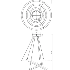 Best Sale Lampa wisząca, trzy obręcze różnej wielkości ML8424 z serii GALAXIA | Kaja Oświe Żyrandole Nowoczesne