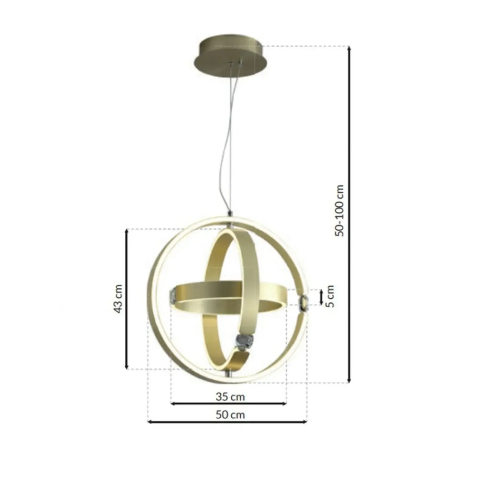 Cheap Lampa wisząca, trzy okręgi, zintegrowany LED ML6187 z serii SIRIUS | Kaja Oświet Żyrandole Nowoczesne