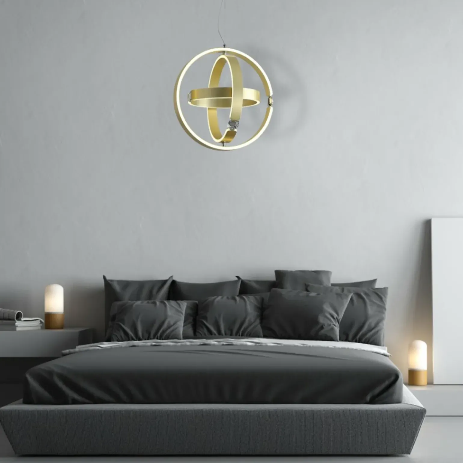 Cheap Lampa wisząca, trzy okręgi, zintegrowany LED ML6187 z serii SIRIUS | Kaja Oświet Żyrandole Nowoczesne