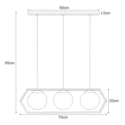 Flash Sale Lampa wisząca typu listwa z kloszami do jadalni K-4788 | Kaja Żyrandole Nowoczesne