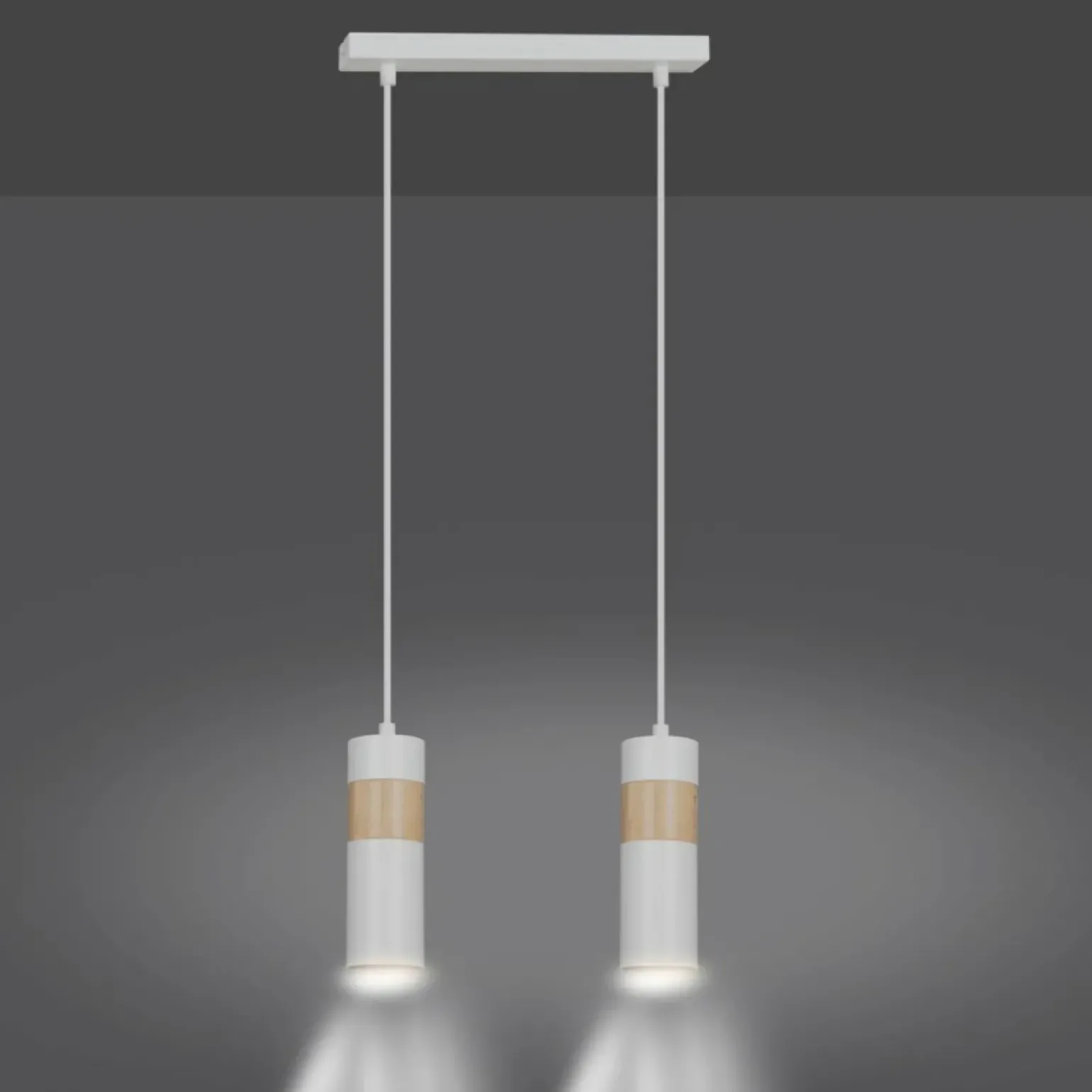 Shop Lampa wisząca w kolorze białym i złotym do kuchni 733/2 z serii AKA Żyrandole Nowoczesne