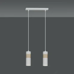 Shop Lampa wisząca w kolorze białym i złotym do kuchni 733/2 z serii AKA Żyrandole Nowoczesne