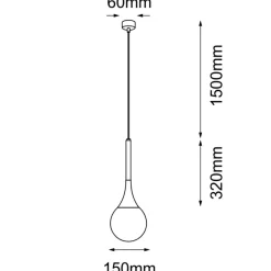 Best Lampa wisząca w kształcie łezki, czarny zwis ANT 5169 JUN | Kaja Żyrandole Nowoczesne