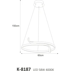 Best Sale Lampa wisząca w kształcie okręgu, barwa neutralna K-8187 z serii KALPA | Kaja Oś Żyrandole Nowoczesne