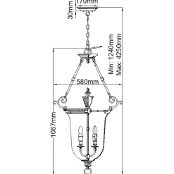 Sklep Kaja Lampa wisząca w pałacowym stylu HK-CAMBRIDGE-P-L z serii CAMBRIDGE