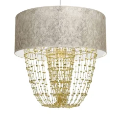 Sklep Kaja Lampa wisząca w stylu glamour, biało-złota MLP6447 z serii ALMERIA | Kaja Oświet