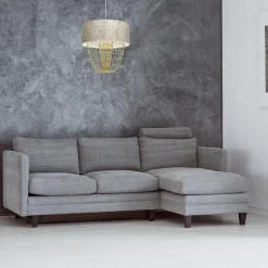Sklep Kaja Lampa wisząca w stylu glamour, biało-złota MLP6447 z serii ALMERIA | Kaja Oświet