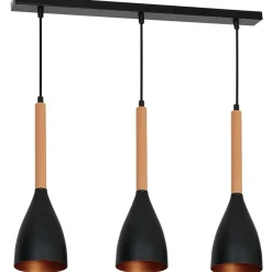 Clearance Lampa wisząca, wąskie, czarno-złote klosze LX 9114 z serii MUZA | Kaja Żyrandole Nowoczesne