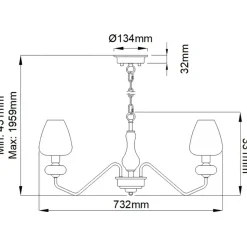Sklep Kaja Lampa wisząca, żyrandol na łańcuchu DL-ARMAND3-AB z serii ARMAND