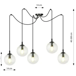 Fashion Lampa wisząca z 5 kloszami dająca dużo światła 936/5 | Kaja Żyrandole Nowoczesne