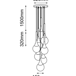 Best Sale Lampa wisząca z 8 kloszami, idealna na schody ANT 5171 JUN | Kaja Żyrandole Nowoczesne