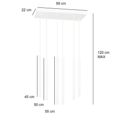 Cheap Lampa wisząca z 6 tubami w m kolorze 553/6 | Kaja Oświetlenie Żyrandole Nowoczesne