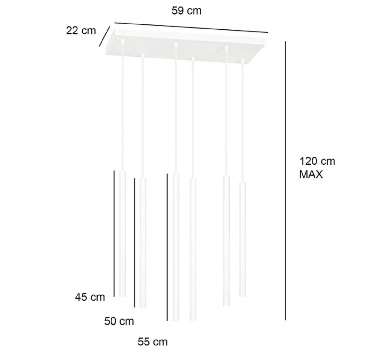 Cheap Lampa wisząca z 6 tubami w m kolorze 553/6 | Kaja Oświetlenie Żyrandole Nowoczesne