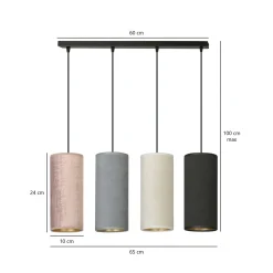 Sklep Kaja Lampa wisząca z abażurami w różnych kolorach 1068/4 BENTE | Kaja