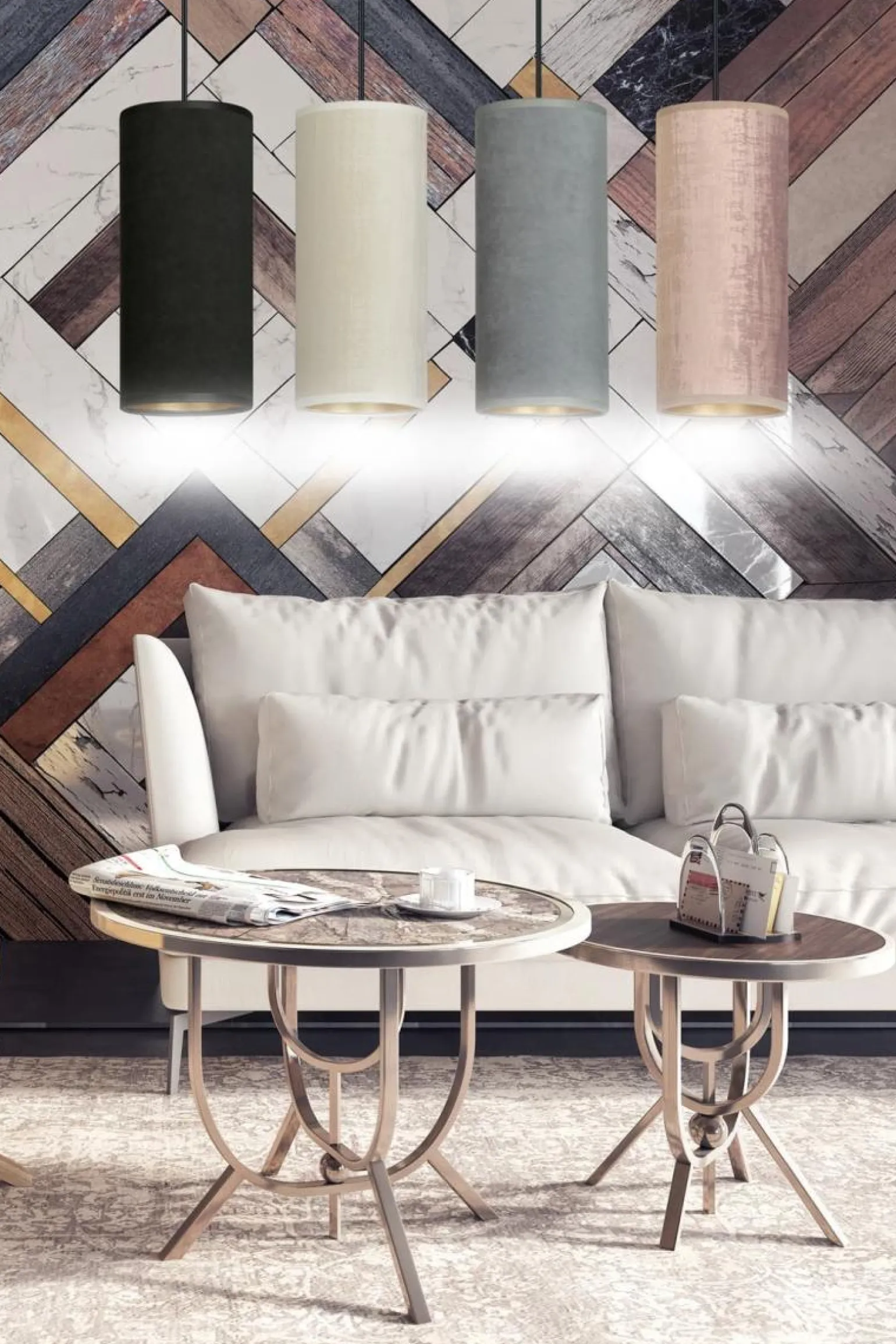 Sklep Kaja Lampa wisząca z abażurami w różnych kolorach 1068/4 BENTE | Kaja