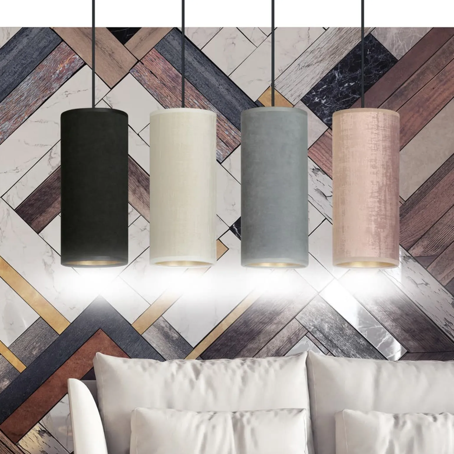 Sklep Kaja Lampa wisząca z abażurami w różnych kolorach 1068/4 BENTE | Kaja