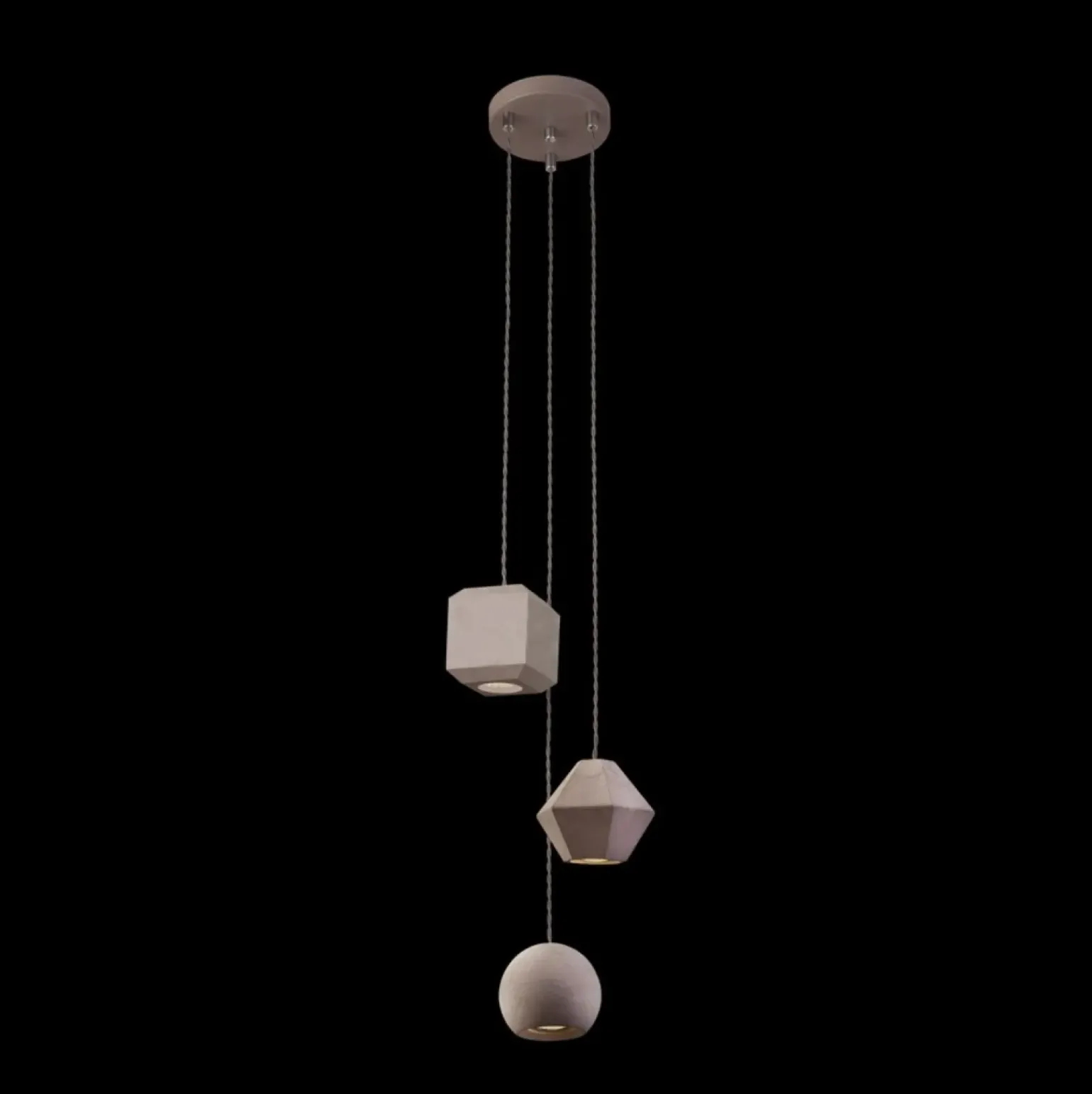 Hot Lampa wisząca z betonowymi, ozdobnymi kloszami 9695 | Kaja Oświetlenie Żyrandole Nowoczesne