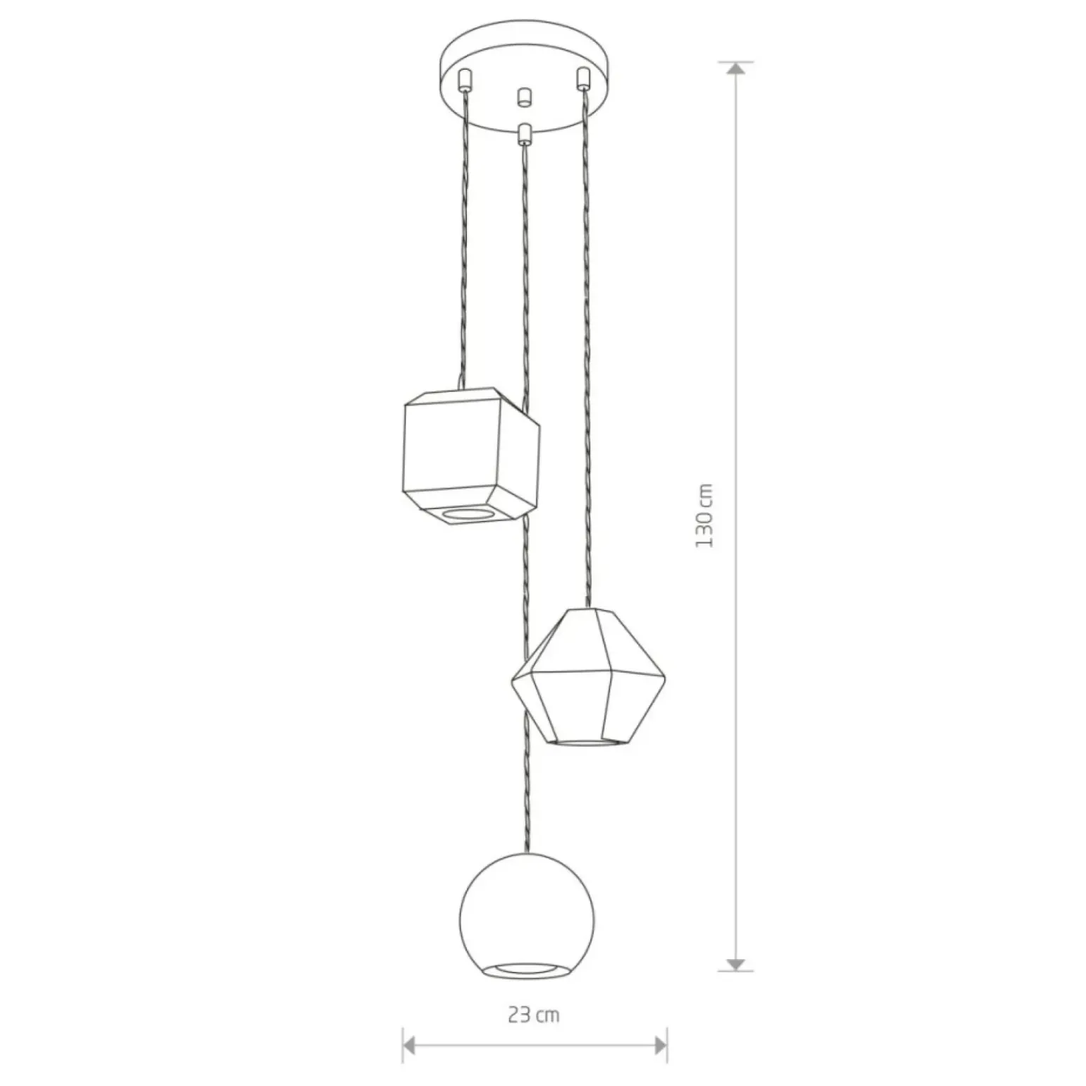 Hot Lampa wisząca z betonowymi, ozdobnymi kloszami 9695 | Kaja Oświetlenie Żyrandole Nowoczesne